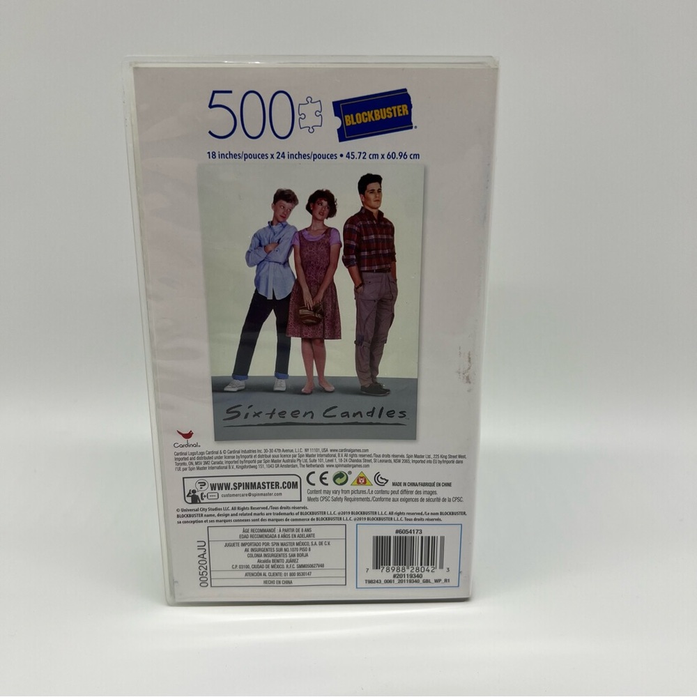 NEW Sixteen Candles 500-Piece Puzzle Vintage Blockbuster VHS Video Case - Picture 3 of 7